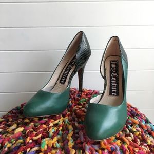 Juicy Couture New in Box Elise Bright Native Snakeskin Embossed Cow Leather Heel